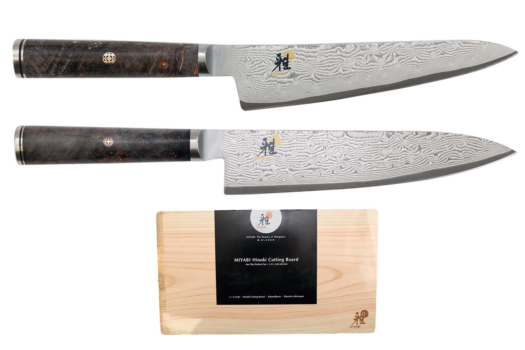 Set de 2 couteaux japonais Miyabi 5000MCD67 Utilitaire + Chef + Planche à découper Miyabi