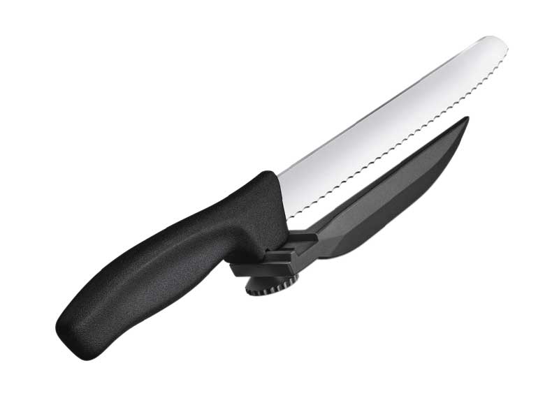 Couteau DUX Victorinox Swiss Classic lame 22 cm - manche noir + guide de coupe