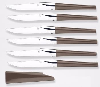 SET DE 6 COUTEAUX DE TABLE HENRI MAZELIER KATANA - MUSCADE MAT