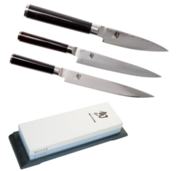 SET DE 3 COUTEAUX DE CUISINE JAPONAIS KAI SHUN CLASSIC "SPÉCIAL POISSON" ET PIERRE