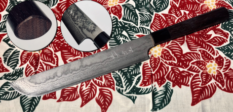 Couteau japonais artisanal Kamo Hocho Trancheur Tanto 21,5 cm