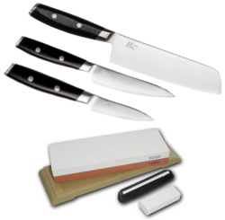 SET 3 COUTEAUX DE CUISINE JAPONAIS YAXELL MON "FORME VEGAN" PIERRE