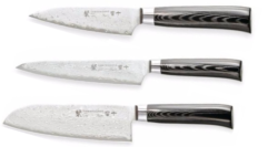 Set de 3 couteaux japonais Tamahagane Kyoto - forme japonaise