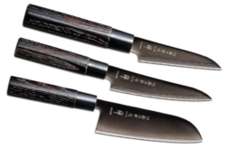 Set de 3 couteaux japonais Zen Black Tojiro forme japonaise