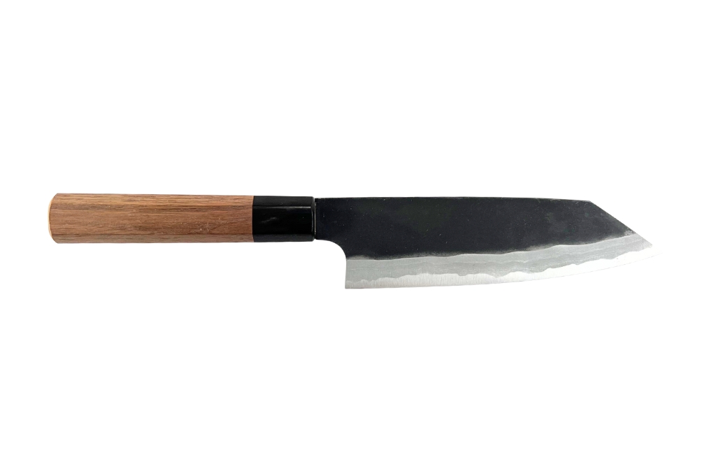 Couteau japonais artisanal Shiro Kamo brut de forge - Couteau bunka 16,5 cm