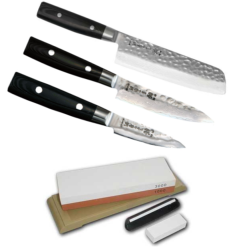 SET 3 COUTEAUX DE CUISINE JAPONAIS YAXELL ZEN "FORME VEGAN" PIERRE