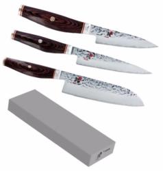 Set de 3 couteaux japonais Miyabi 6000MCT forme japonaise + Pierre à aiguiser Miyabi