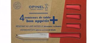 COFFRET DE 4 COUTEAUX DE TABLE OPINEL ROUGE BON APPETIT