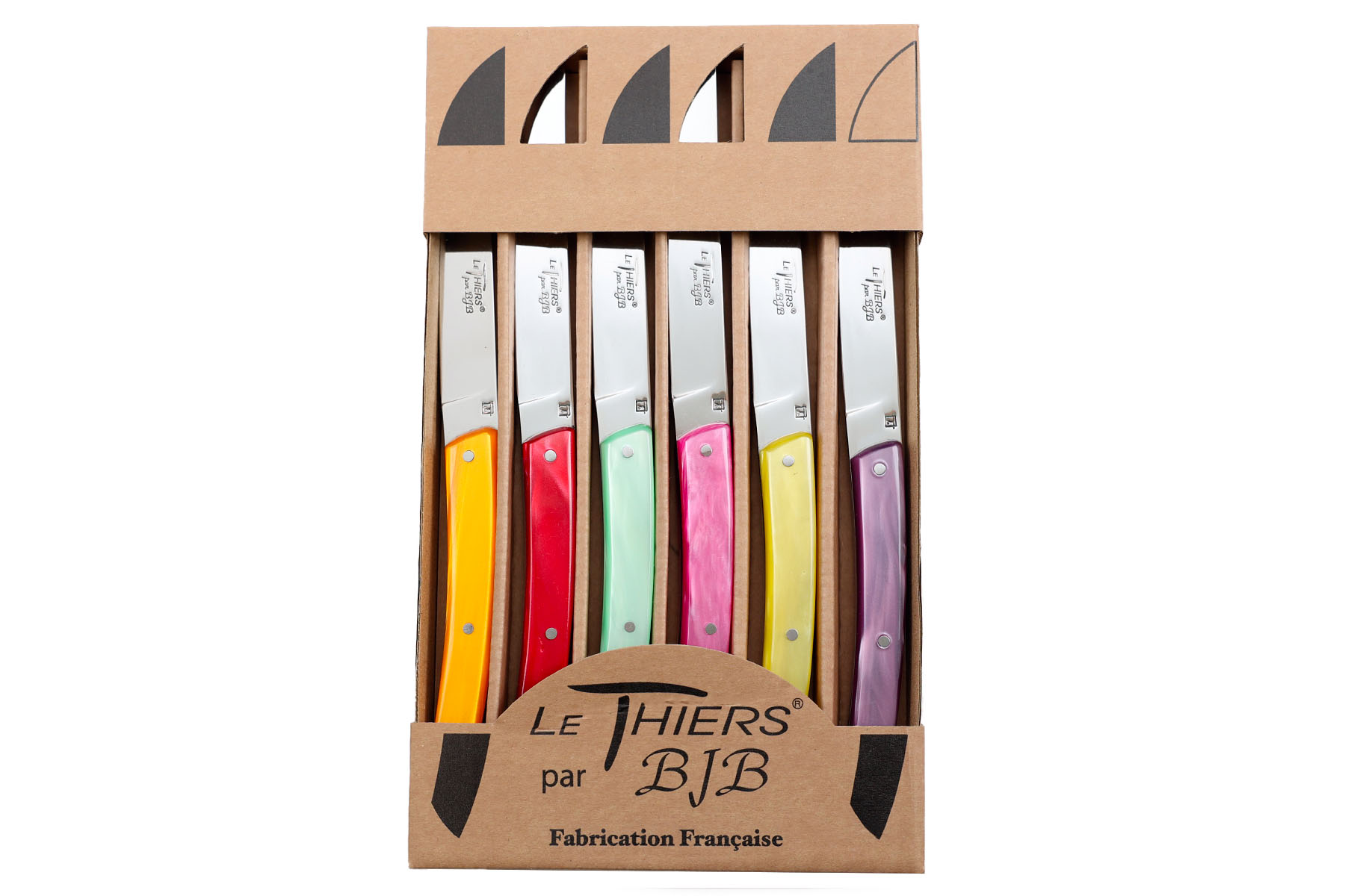 Coffret de 6 couteaux Le Thiers par BJB - modèle Le thiers en Plexi multicolors