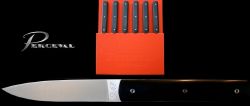 COFFRET DE 6 COUTEAUX DE TABLE PERCEVAL 9.47 - NOIR