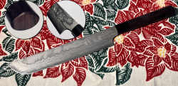 COUTEAU DE CUISINE JAPONAIS ARTISANAL KAMO HOCHO TRANCHEUR TANTO 215 CM