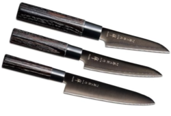 Set de 3 couteaux japonais Zen Black Tojiro forme européenne