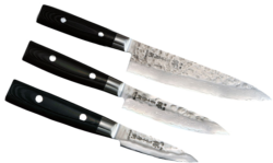 SET 3 COUTEAUX DE CUISINE JAPONAIS YAXELL ZEN "FORME EUROPÉENNE"