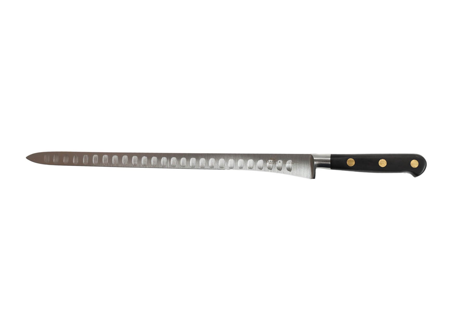 Couteau de cuisine Sabatier Forgé Idéal rivets en laiton - Couteau à saumon/jambon 30 cm