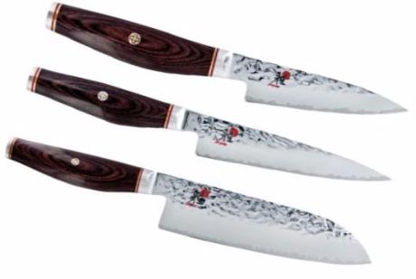 Set de 3 couteaux japonais Miyabi 6000MCT forme japonaise