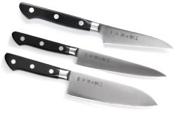 SET DE 3 COUTEAUX DE CUISINE JAPONAIS TOJIRO DP SERIE "FORME JAPONAISE"
