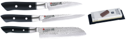 SET 3 COUTEAUX JAPONAIS KASUMI HAMMERED "FORME JAPONAISE" ET PIERRE