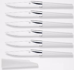 SET DE 6 COUTEAUX DE TABLE HENRI MAZELIER KATANA - BLANC