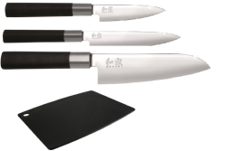 Set de 3 couteaux de cuisine Kai Wasabi Black "forme japonaise"