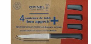 COFFRET DE 4 COUTEAUX DE TABLE OPINEL ANTHRACITE BON APPETIT