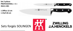SET DE 2 COUTEAUX DE CUISINE ZWILLING PROFESSIONAL « S » FORGÉ