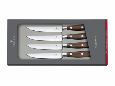 Coffret de 4 couteaux steak Victorinox forgés Grand Maître Wood