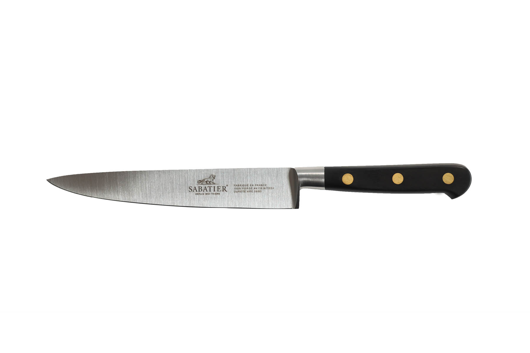 Couteau de cuisine Sabatier Forgé Idéal rivets en laiton - Couteau filet de sole 15 cm