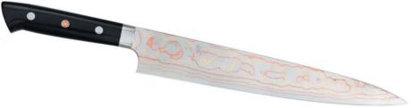 Couteau artisanal "Rainbow Damascus" de Takeshi Saji - Sujihiki 270 mm