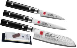 SET 3 COUTEAUX DE CUISINE JAPONAIS KASUMI STANDARD "FORME JAPONAISE" ET PIERRE