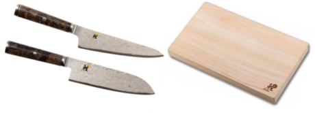 Set de 2 couteaux japonais Miyabi 50000MCD67 Utilitaire + Santoku + Planche à découper Miyabi