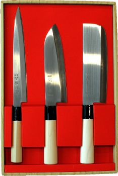 Coffret de 3 couteaux japonais Jaku Tradition