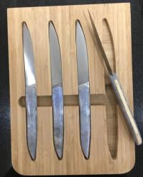 COFFRET DE 4 COUTEAUX DE TABLE ROLAND LANNIER GRIS BAMBOU