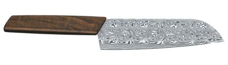 Santoku Victorinox Swiss Modern "édition limitée 2020" lame 17 cm Damas - manche noyer