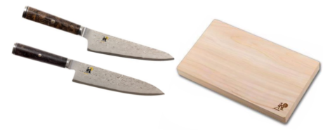 Set de 2 couteaux japonais Miyabi 50000MCD67 Utilitaire + Chef + Planche à découper Miyabi