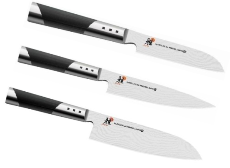 Set de 3 couteaux japonais Miyabi 7000D forme japonaise