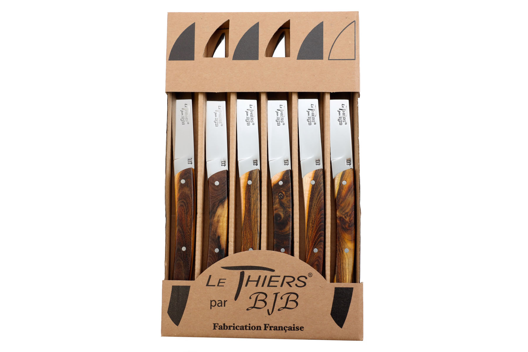 Coffret de 6 couteaux Le Thiers par BJB - modèle Le thiers en pistachier