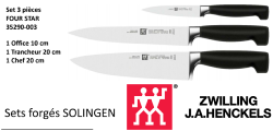 SET DE 3 COUTEAUX DE CUISINE ZWILLING "FOUR STAR"