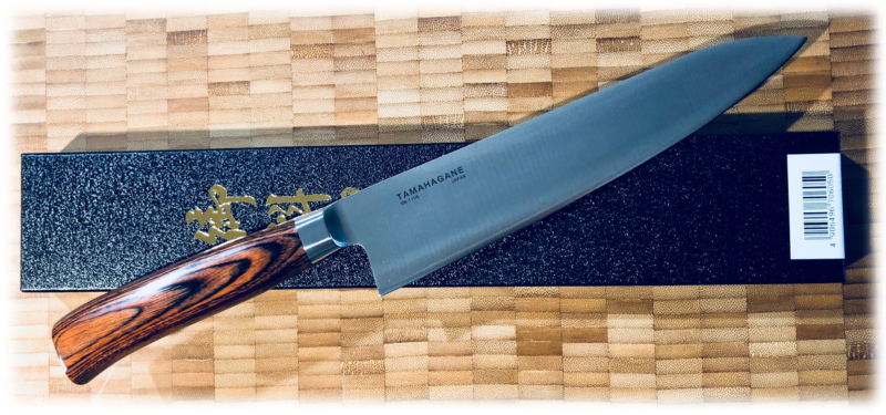 Couteau de cuisine japonais Tamahagane gamme San - chef 21 cm