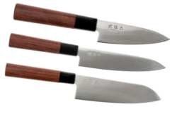 SET DE 3 COUTEAUX DE CUISINE JAPONAIS KAI SEKI MAGOROKU "FORME JAPONAISE"