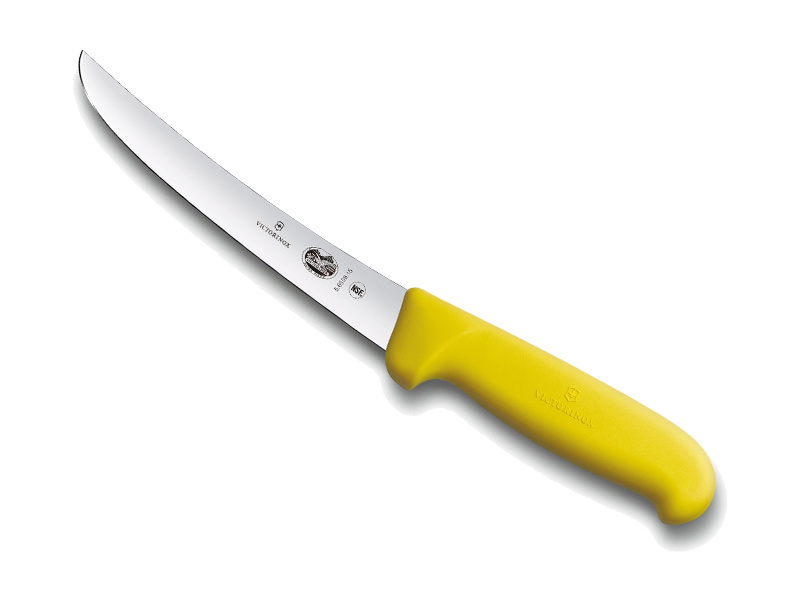 Couteau à désosser Victorinox lame 15 cm dos renversé  - Manche Fibrox jaune