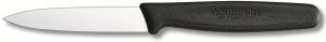 Couteau office Victorinox, lame 8 cm inox pointe milieu, manche polypropylène noir