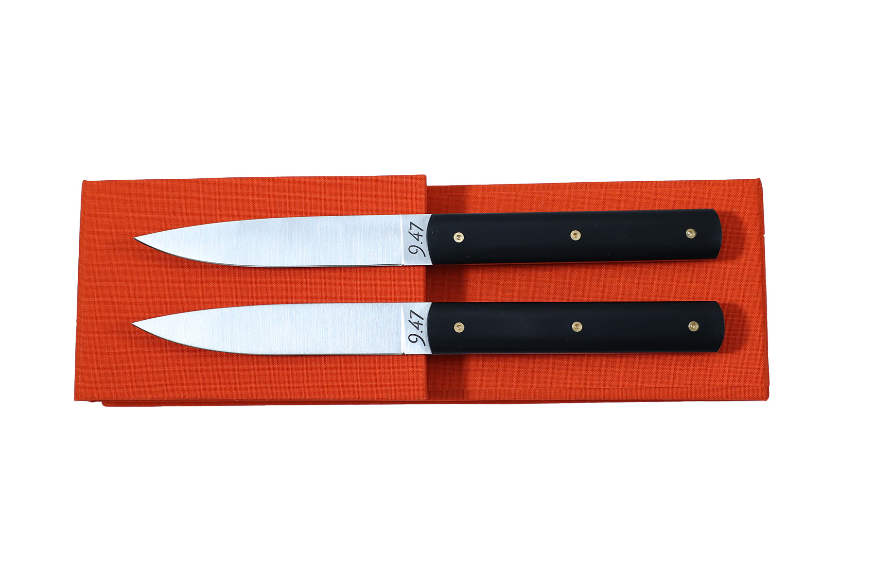 Coffret de 2 couteaux de table 9.47 atelier Perceval -noir vis or