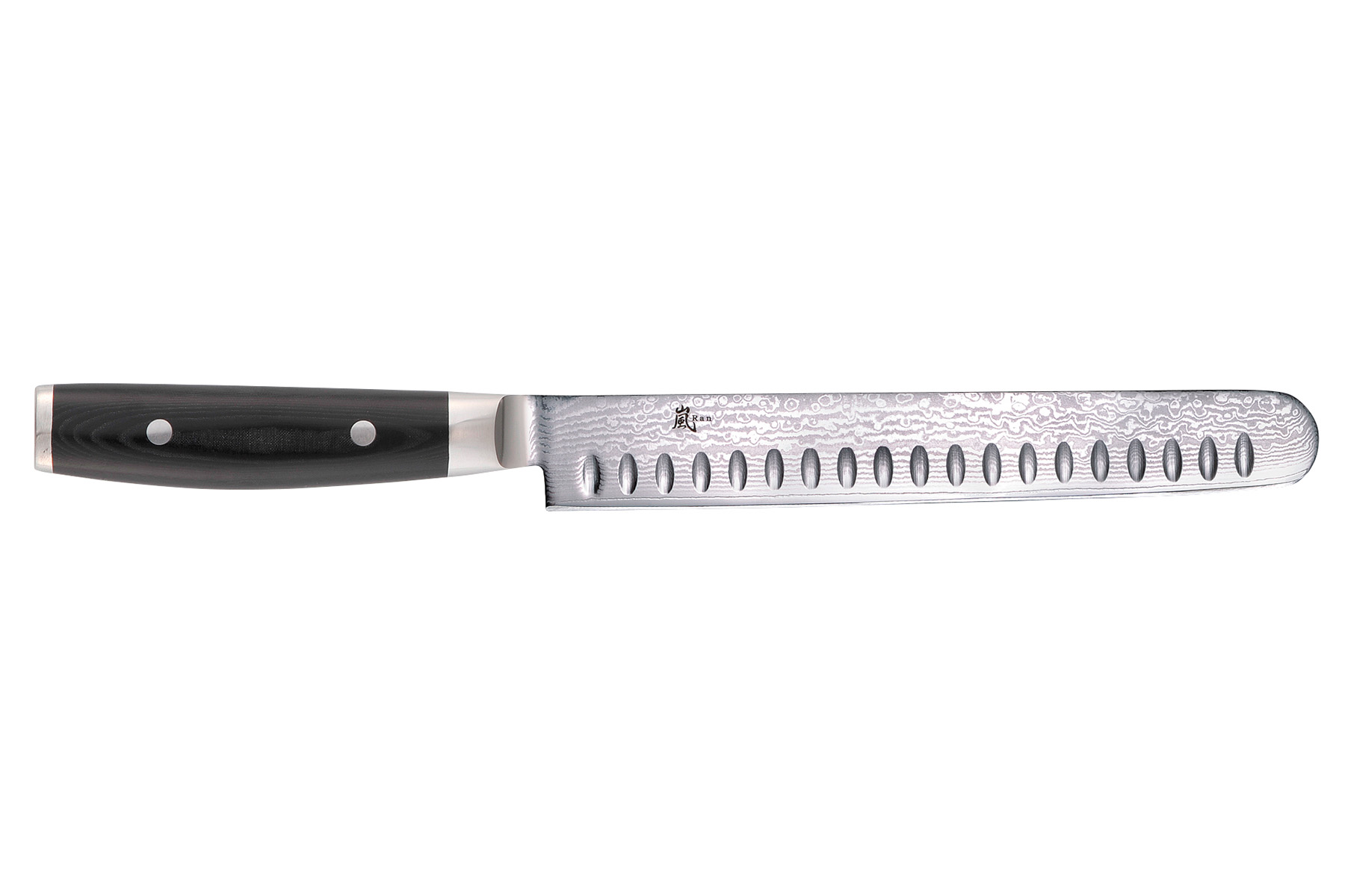 Couteau japonais Yaxell Ran - Couteau à jambon 23 cm lame alvéolée