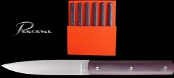 COFFRET DE 6 COUTEAUX DE TABLE PERCEVAL 9.47 - PRUNE