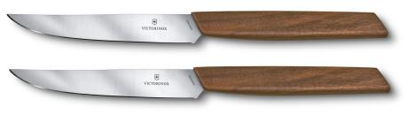 Ensemble de 2 couteaux steak Victorinox Swiss Modern lame 12 cm - manche noyer