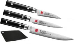 SET 3 COUTEAUX DE CUISINE JAPONAIS KASUMI STANDARD "SPÉCIAL POISSON" ET PLANCHE