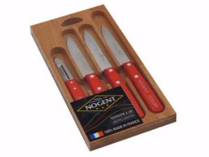 COFFRET DE 4 COUTEAUX DE CUISINE NOGENT "COLOR" 3 ETOILES - ORANGE