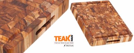 PLANCHE A DÉCOUPER TEAK HAUS  EN TECK 40 x 30,5 x 5 CM + RIGOLE