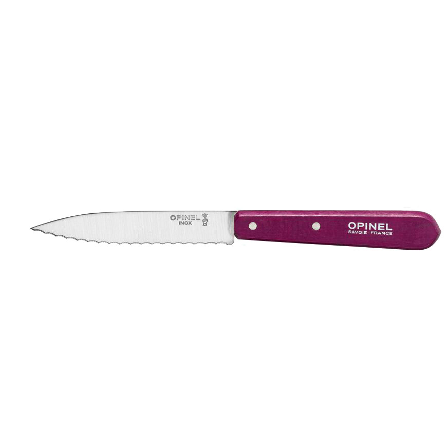 Couteau Opinel office cranté  n°113 - Coloris aubergine