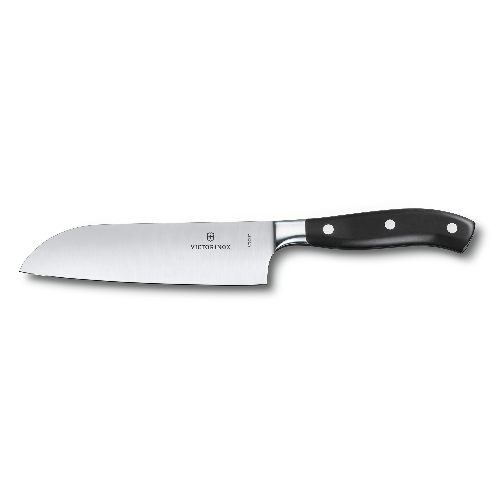 Santoku Victorinox Grand Maître lame lisse 17 cm - manche noir